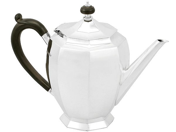 Panel Spout Silver Teapot 