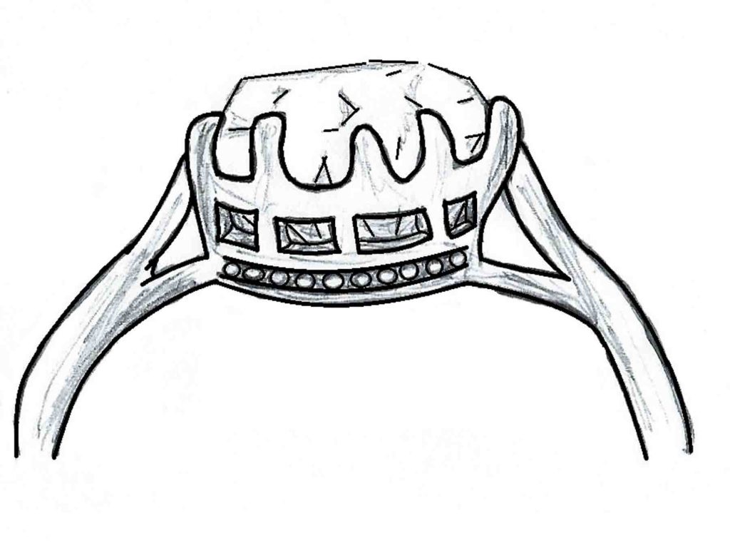 Millegrain design ring