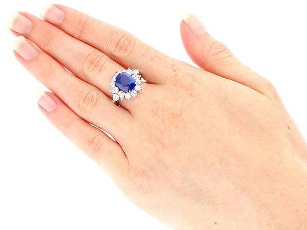 Princess Diana Style Diamond and sapphire Engagement Ring