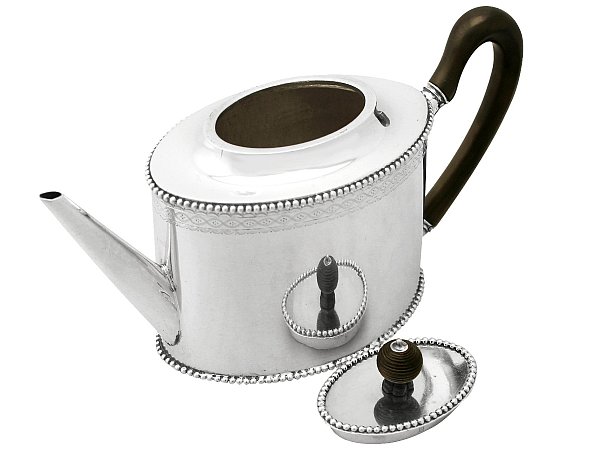 Straight Spout Silver Teapot 
