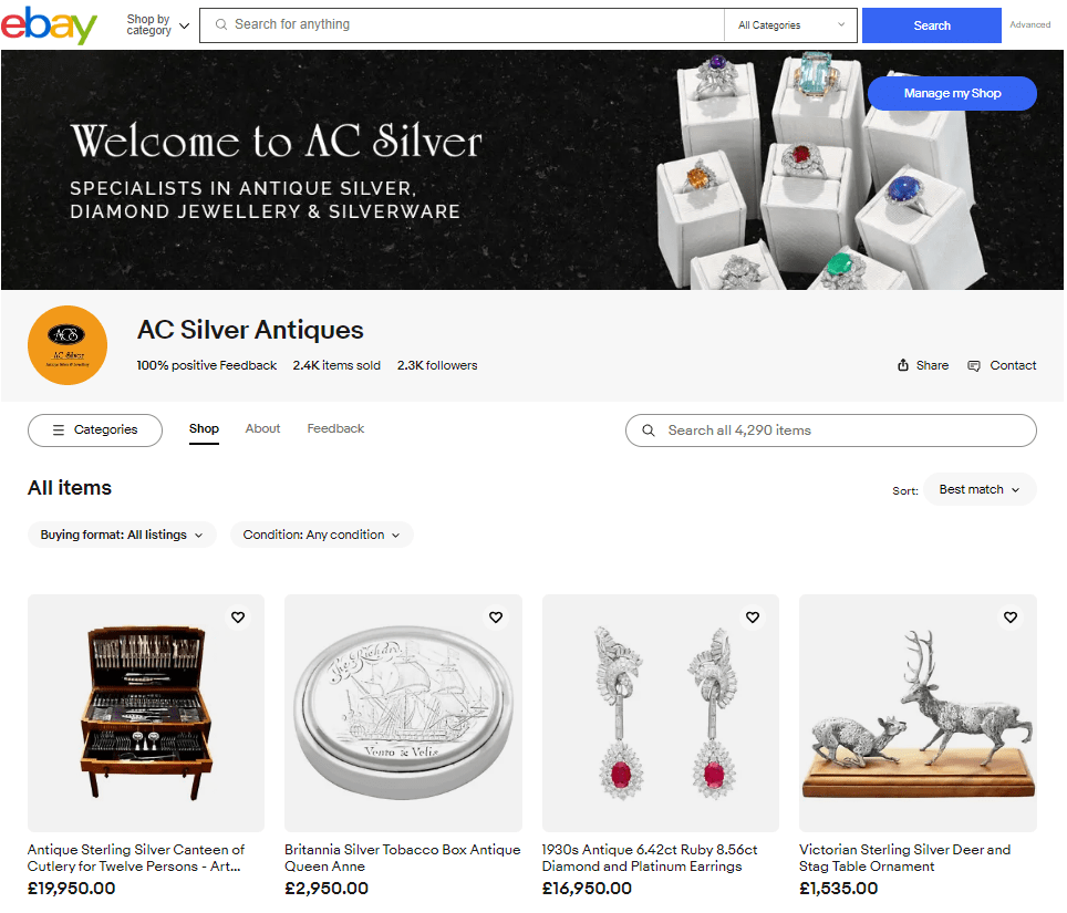 Sell My Antique Jewellery on Online Marketplaces