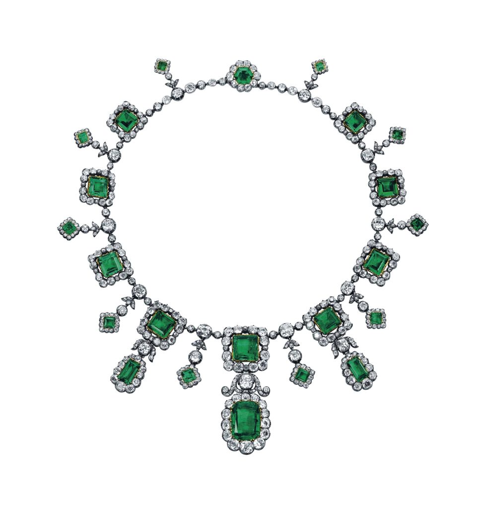 Colombian Emerald and Diamond Fringe Necklace