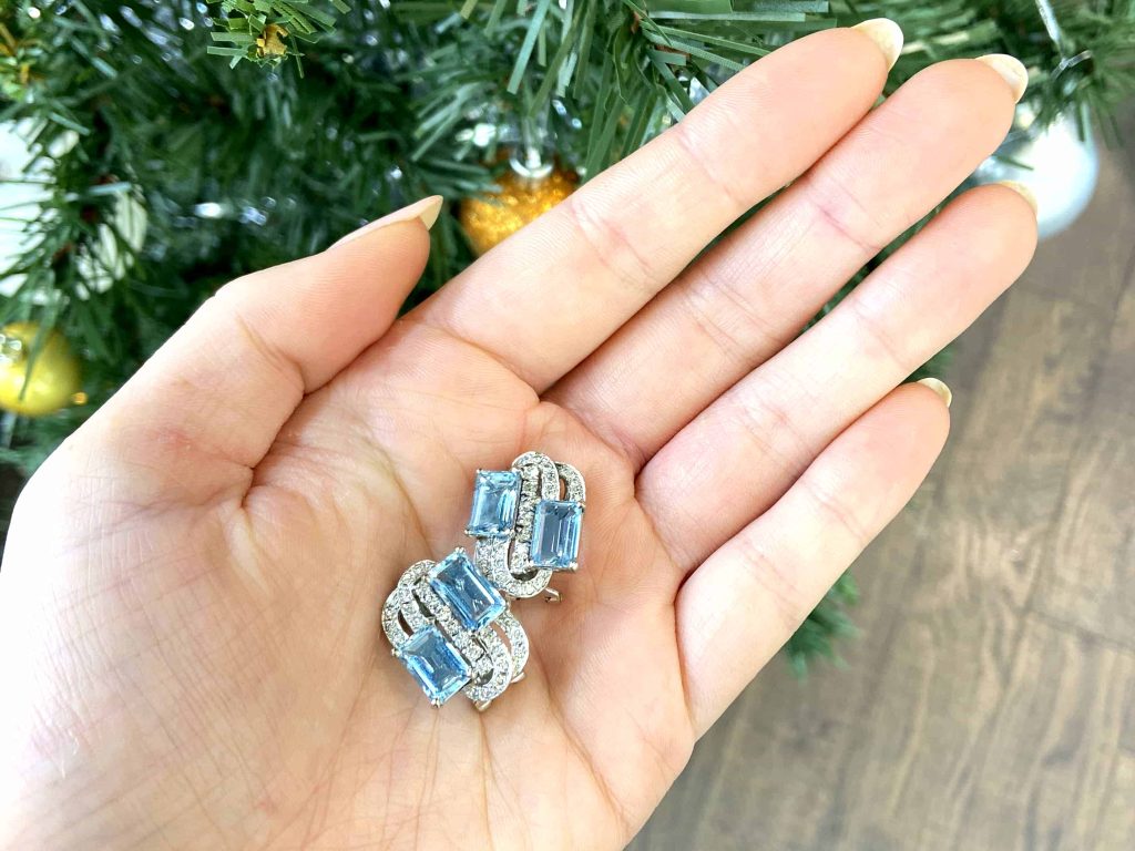 Aquamarine Clip-On Earrings for Special Occasions