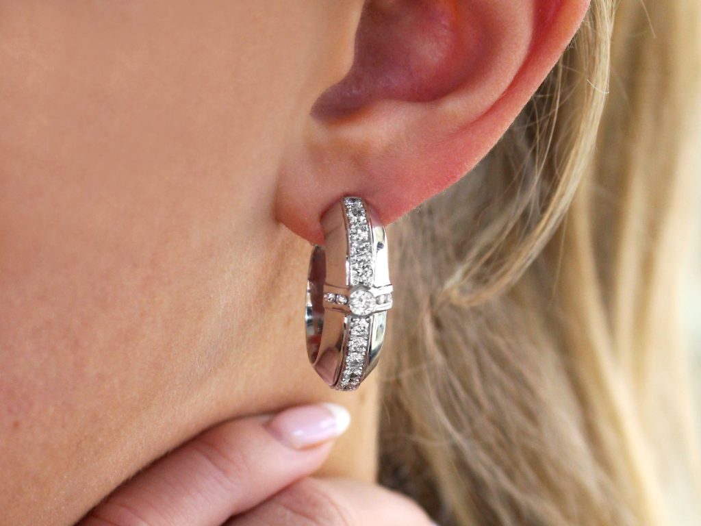Diamond hoop earrings for short hair