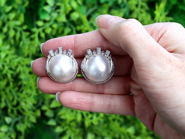 Pearl stud clip-on earrings