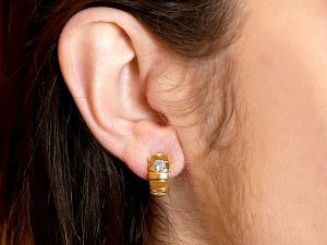 hoop earring in ear