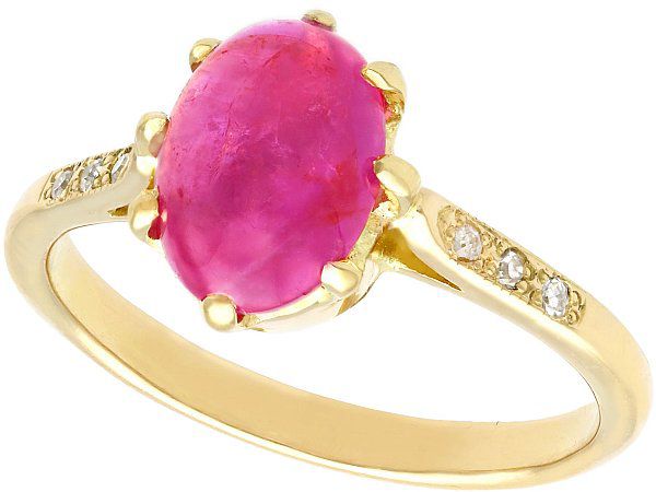 cabochon ruby engagement ring