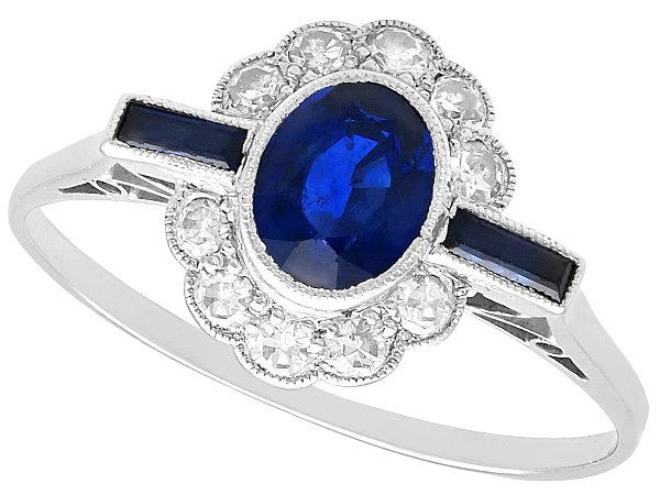 Antique Sapphire Cluster Ring