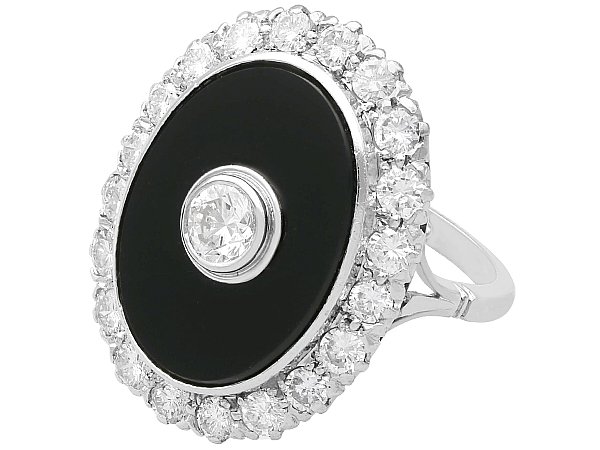 Diamond and Black Engagement Ring