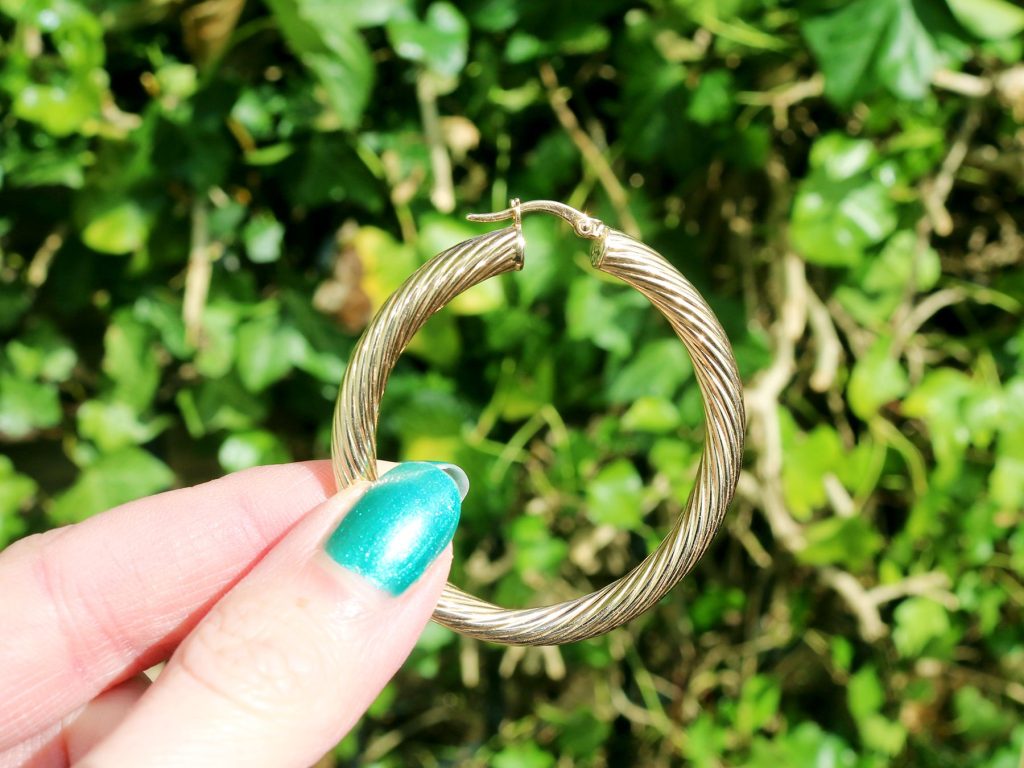 gold hoop earring