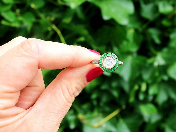 emerald engagement ring Art Deco