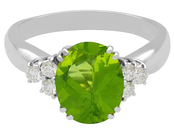 Peridot Solitaire Engagement Ring