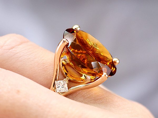 Citrine Solitaire Engagement Ring