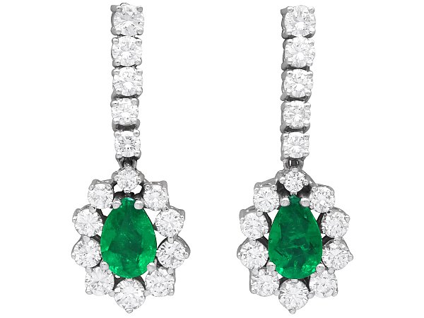 Emerald and Diamond Drop Earrings