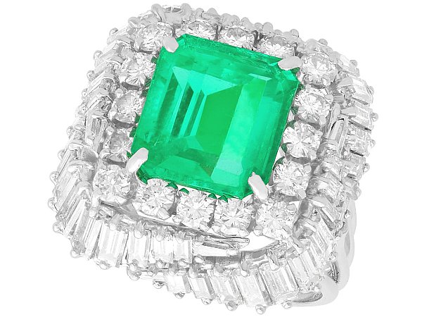 1950s emerald and diamond ring