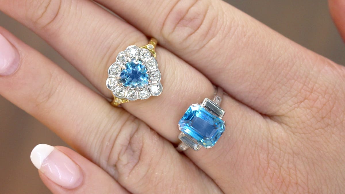 Aquamarine engagement rings