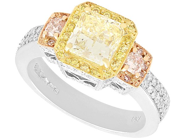 Yellow Diamond set in Platinum