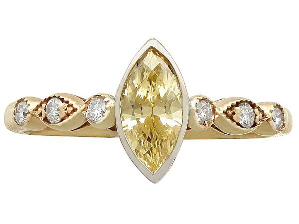 Marquise cut Yellow Diamond Ring