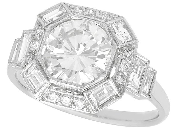 art deco diamond halo