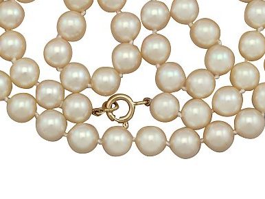 Spring Ring Clasp on Pearl Necklace