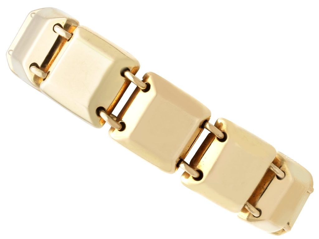 1940s yellow gold chunky bracelet 