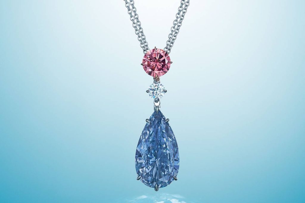 Famous coloured diamond necklace