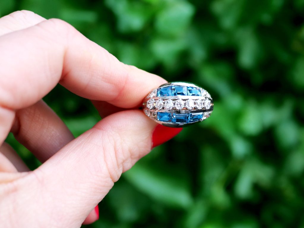 diamond and aquamarine ring 