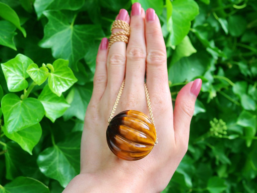 large tigers eye pendant 