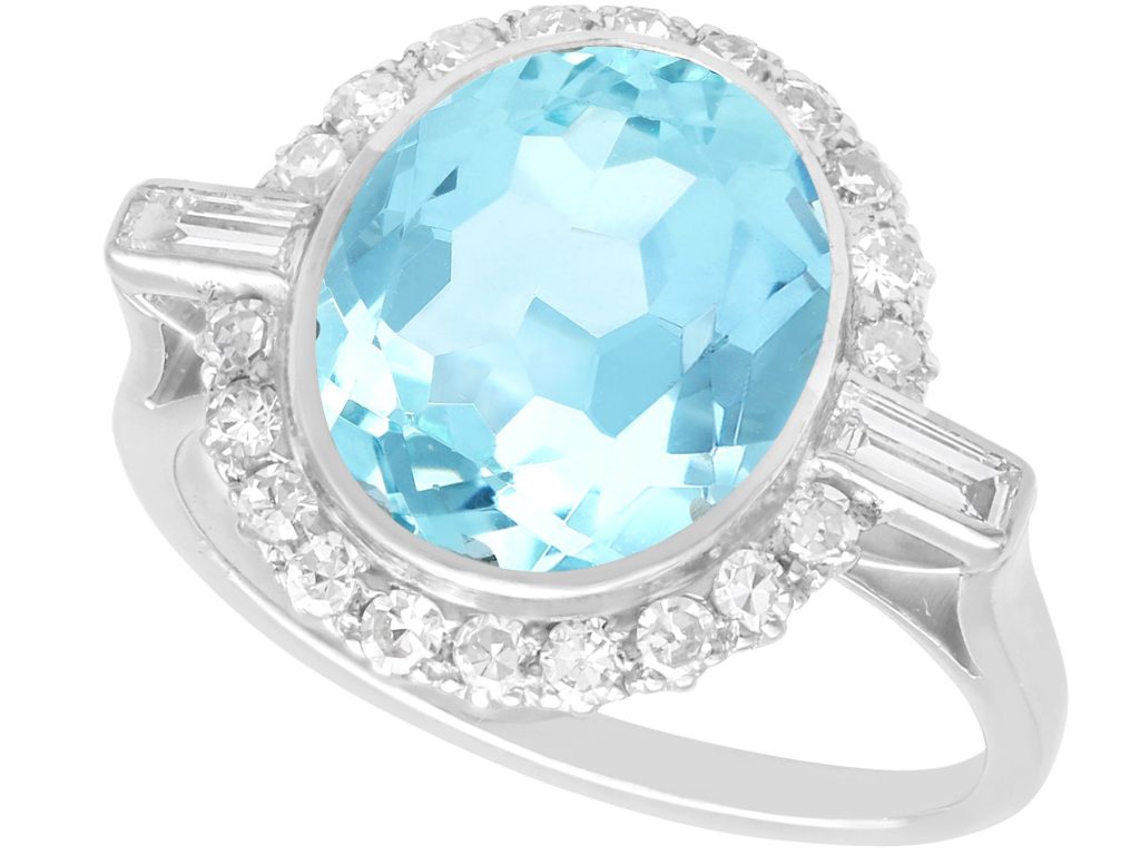 Art Deco aquamarine ring 