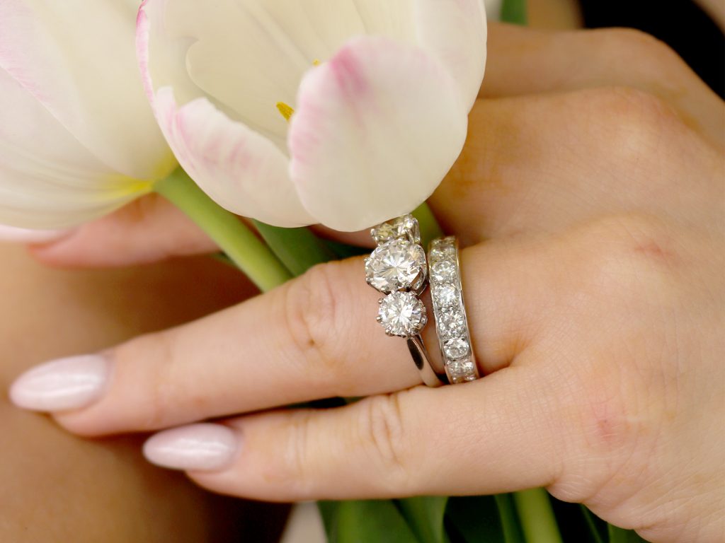 Diamond Engagement Ring and Eternity Stack