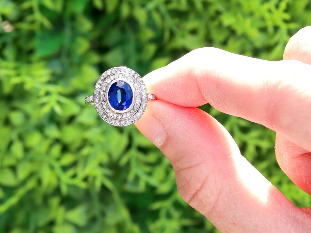 sapphire extravagant halo engagement ring