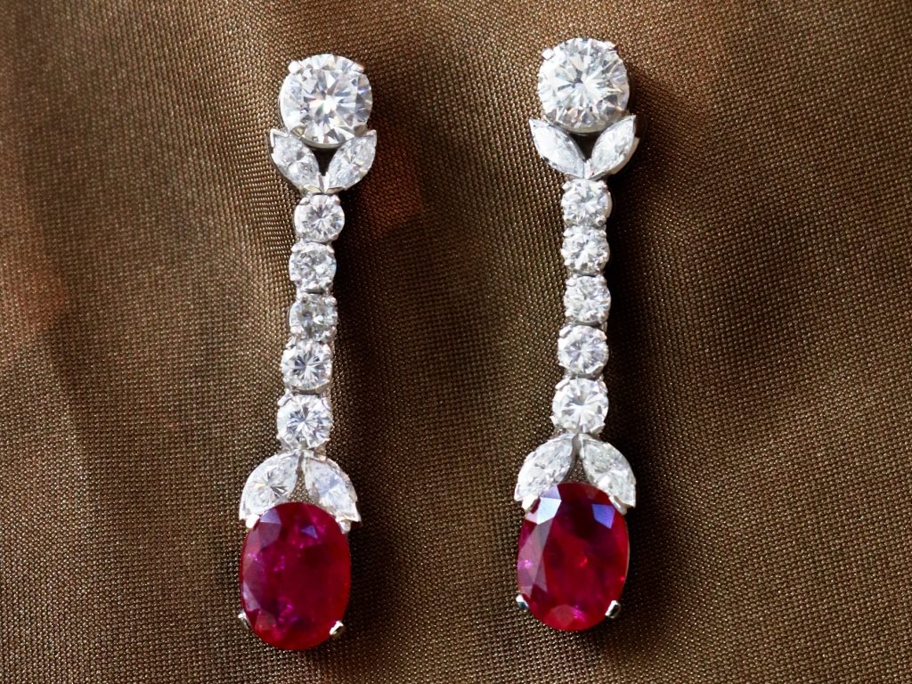 Ruby drop earrings