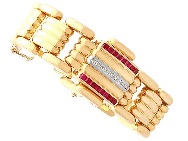 ruby art deco bracelet