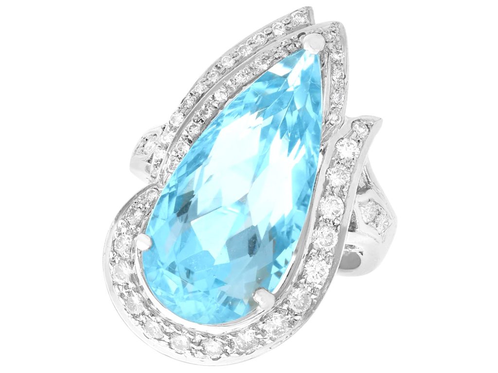 Pear Cut Aquamarine Ring