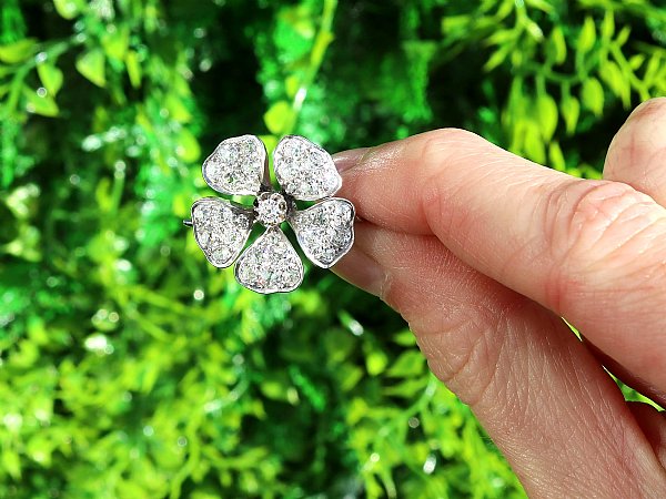 floral diamond brooch