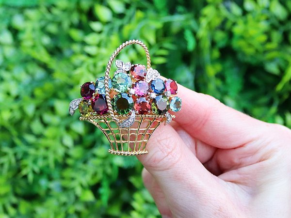 flower basket brooch