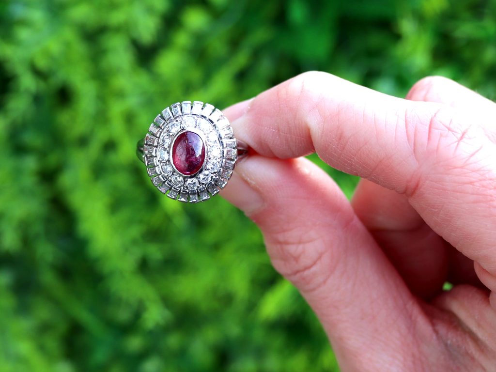 ruby and diamond double halo ring outside 