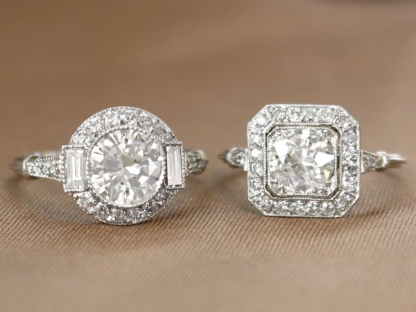 Diamond halo engagement rings 