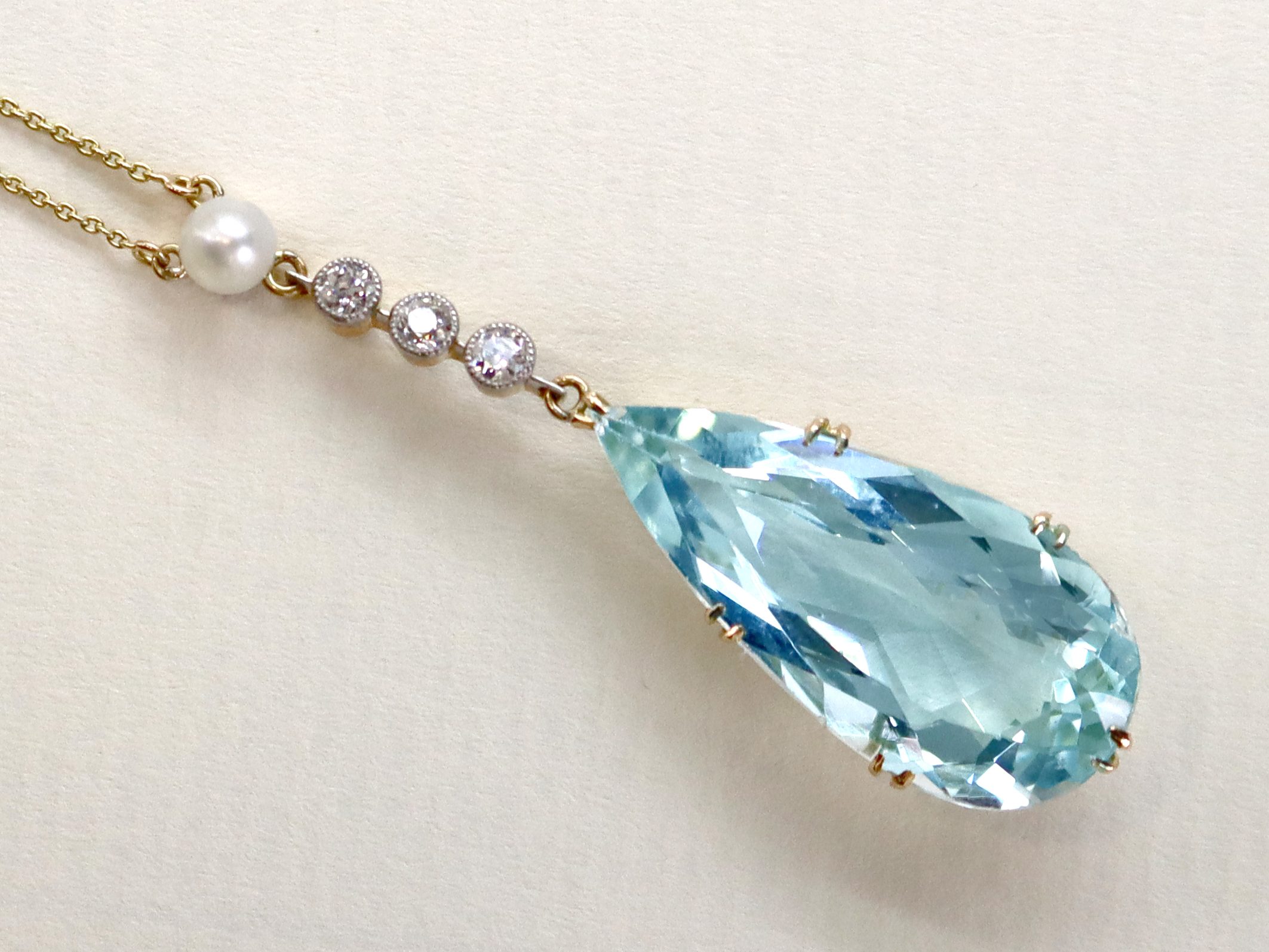 February Aquamarine Birthstone Pendant