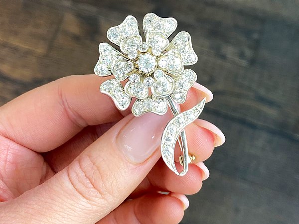 victorian flower brooch