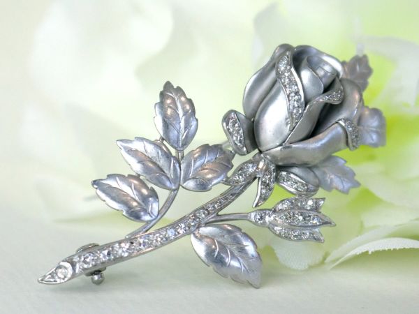 edwardian diamond flower brooch