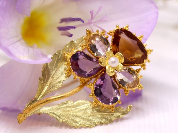 georgian flower brooch